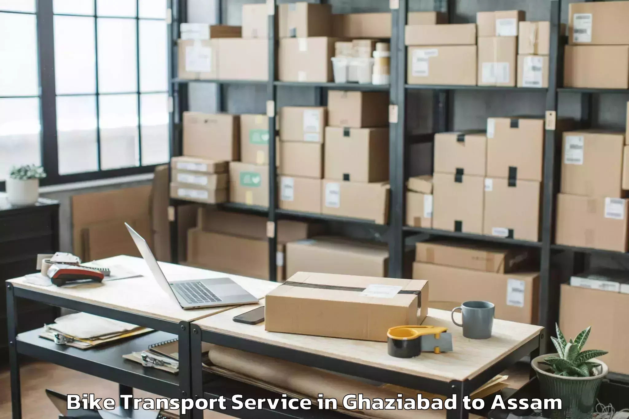 Leading Ghaziabad to Kharupatia Bike Transport Provider